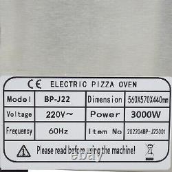 Double-deck 16 Inch Pizza Electric Oven 220V 3KW Stainless Steel