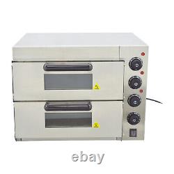 Double-deck 16 Inch Pizza Electric Oven 220V 3KW Stainless Steel