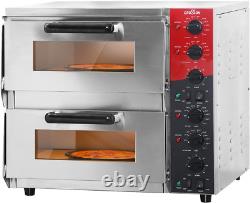 ETL Listed Commercial Double Deck 16 Inch Countertop Electric Pizza Oven with Pi