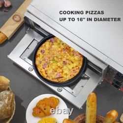 ETL listed Commercial 16 inch Countertop Electric Pizza Oven with pizza stone, M
