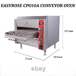 Easyrose Countertop Pizza Conveyor Oven with 10.5? Belt 1700W 120V 5-15P Plug