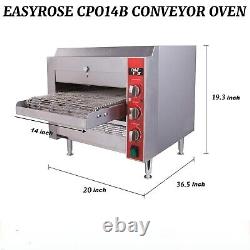 Easyrose Countertop Pizza Conveyor Oven with 14? Belt 3600W 240V 6-20P Plug