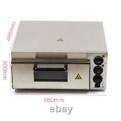 Electric 1.5kw Pizza Oven Single Deck Stainless Steel Bread Toaster 350° C Max