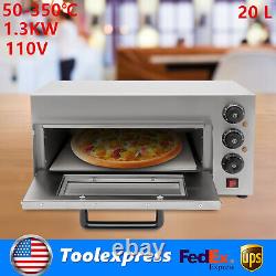 Electric 1.5kw Pizza Oven Stainless Steel Ceramic Stone Fire Stone Oven 1 Layer