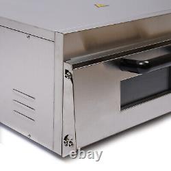 Electric 1.5kw Pizza Oven Stainless Steel Ceramic Stone Fire Stone Oven 1 Layer