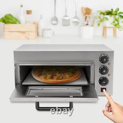 Electric 1.5kw Pizza Oven Stainless Steel Ceramic Stone Fire Stone Oven 1 Layer