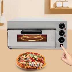 Electric 1.5kw Pizza Oven Stainless Steel Ceramic Stone Fire Stone Oven 1 Layer