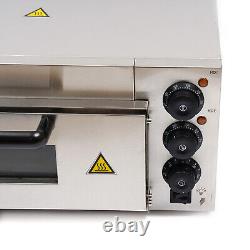 Electric 1500W Pizza Oven Single Deck Fire Stone Stainless Steel Bread Toaster