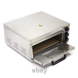 Electric 1500W Pizza Oven Single Deck Fire Stone Stainless Steel Bread Toaster