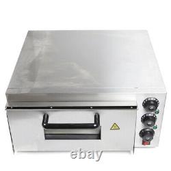 Electric 2000W Pizza Oven 1 Deck Stainless Steel Ceramic Stone Fire Stone Oven
