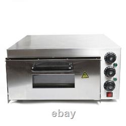 Electric 2000W Pizza Oven 1 Deck Stainless Steel Ceramic Stone Fire Stone Oven