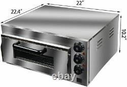 Electric 2000W Pizza Oven Double Deck Commercial Stainless Steel Bake Broiler