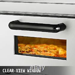 Electric 2000W Pizza Oven Single Deck Ceramic Stone Bake Broiler Restaurant