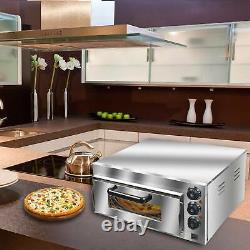 Electric 2000W Pizza Oven Single Deck Commercial Stainless Steel Bake Broiler