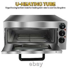 Electric 2000W Pizza Oven Single Deck Commercial Stainless Steel Bake Broiler