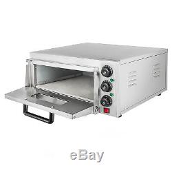 Electric 2000W Pizza Oven Single Deck Fire Stone Commercial Stainless Steel