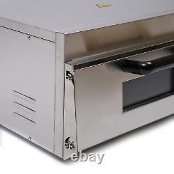 Electric 2KW Pizza Oven Single Deck Fire Stone Stainless Steel Bread Toaster