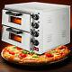 Electric 3000w Pizza Oven Double Deck Bakery Fire Stone Restaurant