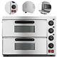 Electric 3000w Pizza Oven Double Deck Commercial Ceramic Stone Rotisserie 110v