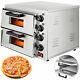 Electric 3000w Pizza Oven Double Deck Commercial Stainless Steel Bake Broiler