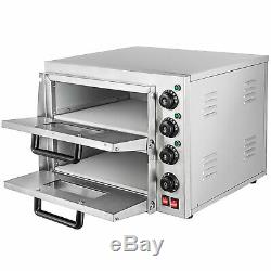 Electric 3000W Pizza Oven Double Deck Commercial Toaster Bake Broiler NEWEST