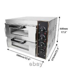 Electric 3000W Pizza Oven Double Deck Commercial Toaster Bake Broiler Oven 110V