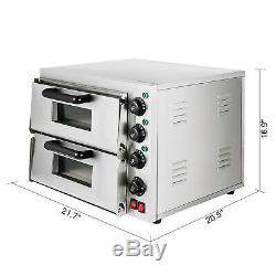 Electric 3000W Pizza Oven Double Deck Stainless Steel Baking Oven Rotisserie