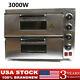 Electric 3000w Pizza Oven Double Deck Stainless Steel Commercial Baking Oven Usa