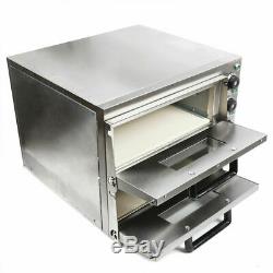 Electric 3000W Pizza Oven Double Deck Stainless Steel Commercial Baking Oven USA