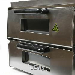 Electric 3000W Pizza Oven Double Deck Stainless Steel Commercial Baking Oven USA