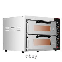 Electric 3KW 48L Pizza Oven Double Deck Commercial Stainless Steel Bake Broiler