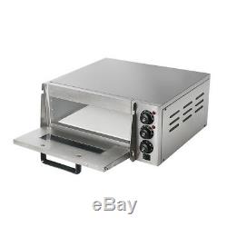 Electric Commercial 2000W Pizza Oven Single Deck Stone Stainless Steel 220V CE