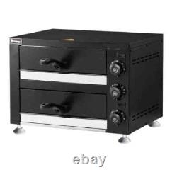 Electric Countertop Double Deck Pizza Oven 17.9 in. 2200-Watt Commercial Pizza