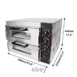 Electric Countertop Pizza Oven Double Deck Commercial Toaster Bake Broiler 110V