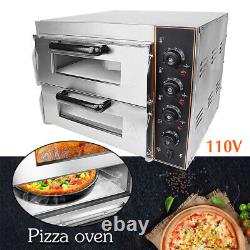 Electric Countertop Pizza Oven Double Deck Commercial Toaster Bake Broiler 110V