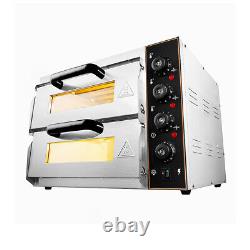 Electric Countertop Pizza Oven Double Deck Commercial Toaster Bake Broiler 110V