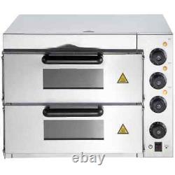 Electric Pizza Oven 14 in. Double Deck Layer 1950-Watt Toaster Oven Countertop P