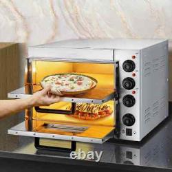 Electric Pizza Oven 14 in. Double Deck Layer 1950-Watt Toaster Oven Countertop P