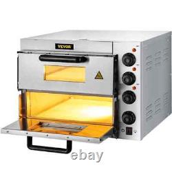 Electric Pizza Oven 14 in. Double Deck Stainless Steel