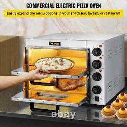 Electric Pizza Oven 14 in. Double Deck Stainless Steel