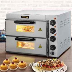 Electric Pizza Oven 14 in. Double Deck Stainless Steel