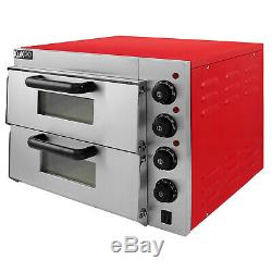 Electric Pizza Oven 16'' Single/Twin Deck Commercial Baking Oven Fire Stone 