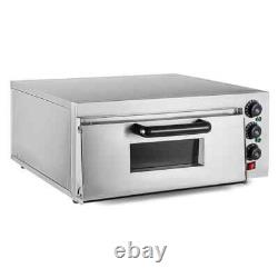 Electric Pizza Oven 2000-Watt 14 in. Pizza Single Deck Layer Stainless Steel Out