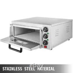 Electric Pizza Oven 2000-Watt 14 in. Pizza Single Deck Layer Stainless Steel Out