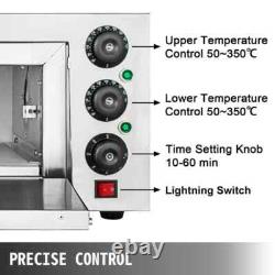 Electric Pizza Oven 2000-Watt 14 in. Pizza Single Deck Layer Stainless Steel Out