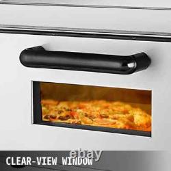 Electric Pizza Oven 2000-Watt 14 in. Pizza Single Deck Layer Stainless Steel Out