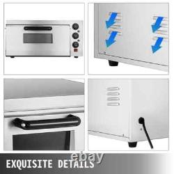 Electric Pizza Oven 2000-Watt 14 in. Pizza Single Deck Layer Stainless Steel Out