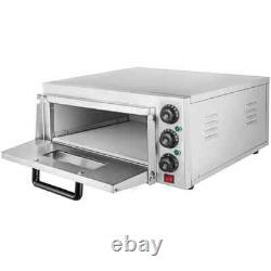Electric Pizza Oven 2000-Watt 14 in. Pizza Single Deck Layer Stainless Steel Out