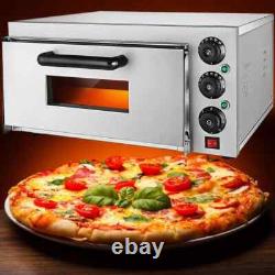 Electric Pizza Oven 2000-Watt 14 in. Pizza Single Deck Layer Stainless Steel Out