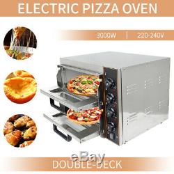 Electric Pizza Oven 2X16 Twin Deck Commercial Baking Oven Fire Stone Catering